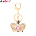 Llavero Fabricante China Joyería Barata Personalizada Diamond Gold Crown Keychain